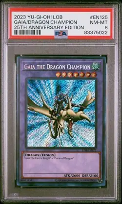 PSA 8 - Yu-Gi-Oh! Dark Magician & Gaia The Dragon Champion - Image 3