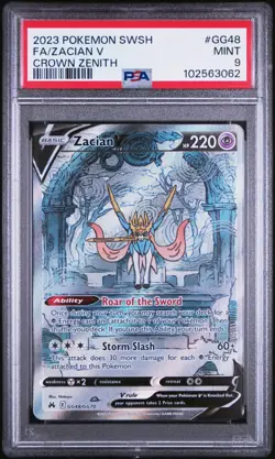 Zacian V GG48/GG70 MINT PSA 9. Pokemon SW&SH Crown Zenith Galarian Gallery - Image 1