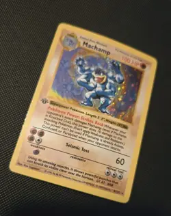 1999 Pokemon Machamp 1st Edition Shadowless #8/102 Holo Rare Base Set WoTC - LP - Image 1