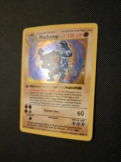 1999 Pokemon Machamp 1st Edition Shadowless #8/102 Holo Rare Base Set WoTC - LP - Image 2