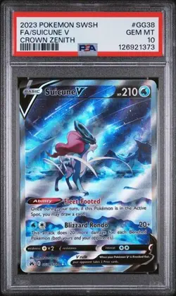 Pokemon TCG Suicune V GG38/GG70 Alternative Art Crown Zenith PSA 10 Gem Mint - Image 1