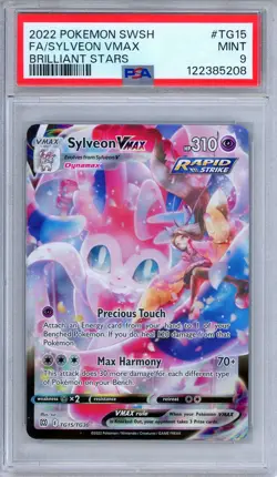 PSA 9 Sylveon VMAX TG15/TG30 Brilliant Stars Trainer Gallery Pokemon - Image 1