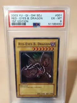 PSA 6 Red-Eyes B. Dragon SDJ-001 Starter Deck: Joey 1st Edition - Image 1