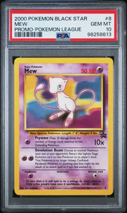 PSA 10 2000 Black Star League Promo Pokemon Card Mew 8 - GEM MINT! - Image 1