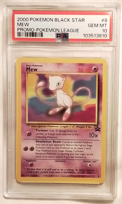 MEW POKEMON 2000 POKEMON LEAGUE BLACK STAR PROMO CARD #8 - PSA GEM MINT 10 - Image 1