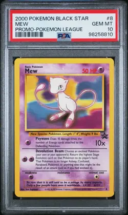 PSA 10 2000 Black Star League Promo Pokemon Card Mew 8 - GEM MINT! - Image 1