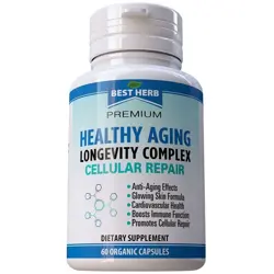 HEALTHY AGING LONGEVITY COMPLEX Premium Herbal Anti Aging Cellular Repair 60Ct - Image 2