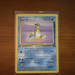 Pokemon TCG Lapras 1st Edition Fossil 25/62 Regular Rare 80 HP Transport Card - Image 1