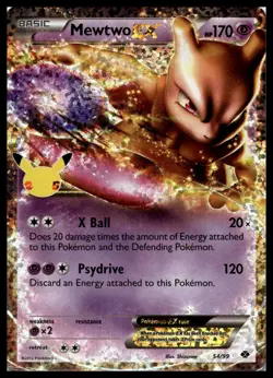 Mewtwo EX 54/99 Celebrations: Classic Collection Pokemon Card | NM - Image 1