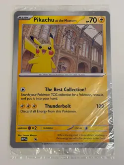 Pikachu At The Museum, Pokemon X Natural History Museum Jumbo Promo Pokemon Card - Image 1