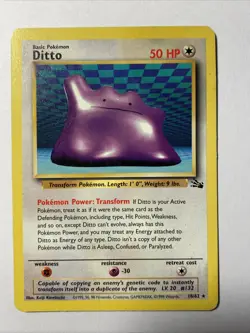 DITTO Pokemon TCG Trading Card - RARE - 18/62 Fossil - Image 1