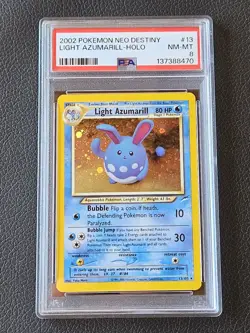 Pokemon Neo Destiny Light Azumarill 13/105 Holo Rare Card PSA 8 NM-Mint - Image 1