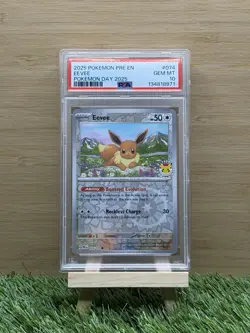 Pokemon Day 2025 Eevee Reverse Cosmos Holo Promo Card 074/131 PSA 10 - Image 1