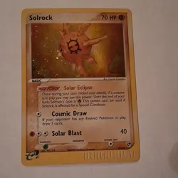 Pokemon Solrock EX Sandstorm 13/100 Holo Rare 70HP English 2003 TCG Card - Image 1