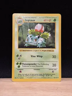 Pokemon TCG Ivysaur Base Set, Shadowless Uncommon Card 30/102 LP - Image 1