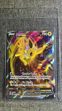 Jolteon v SWSH183 Pokemon TCG Sword & Shield Holo Black Star Promo Card - Image 1