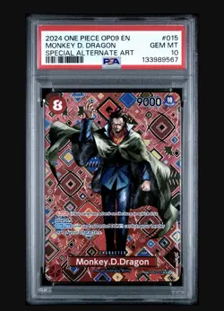 ONE PIECE OP07-015 (SP) #015 MONKEY D. DRAGON SPECIAL ALT ART PSA 10 - Image 1