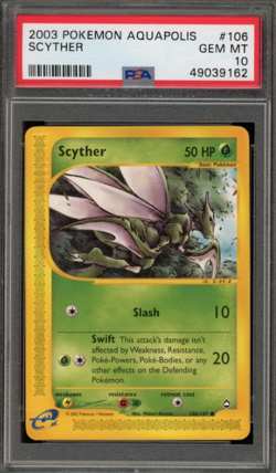Pokemon 2003 Scyther Aquapolis #106 PSA 10 Gem Mint - Image 1