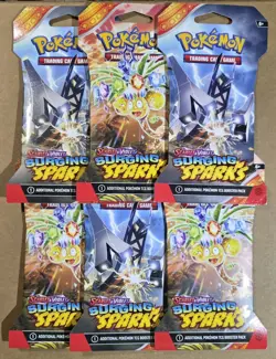 Pokemon Lot of 6 Sealed Booster Packs Scarlet & Violet ~ Surging Sparks - Image 1