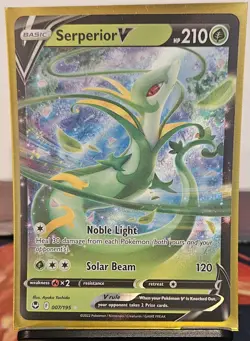 Pokemon TCG SWSH Silver Tempest Serperior V Rare Holo 007/195 - Image 1