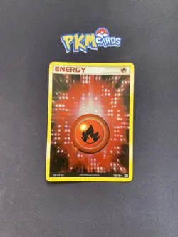 Pokemon TCG Fire Energy Emerald 102/106 Swirl Holo Rare MP. - Image 1