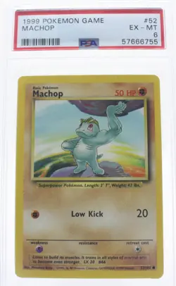 PSA 6 EXCELLENT-MINT 1999 Pokemon Game Base #52 Machop !!! - Image 1