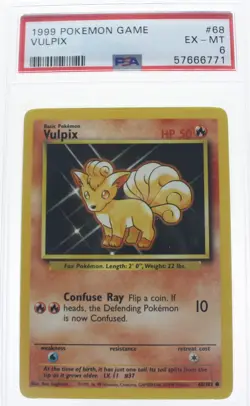 PSA 6 EXCELLENT-MINT 1999 Pokemon Game Base #68 Vulpix !!! - Image 1