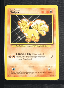 PSA 6 EXCELLENT-MINT 1999 Pokemon Game Base #68 Vulpix !!! - Image 2