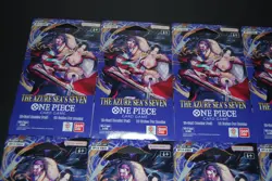 10 x One Piece OP14 - THE AZURE SEA’S SEVEN - Sleeved Blister Booster Packs Lot - Image 2