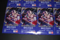 10 x One Piece OP14 - THE AZURE SEA’S SEVEN - Sleeved Blister Booster Packs Lot - Image 4