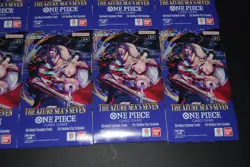 10 x One Piece OP14 - THE AZURE SEA’S SEVEN - Sleeved Blister Booster Packs Lot - Image 5