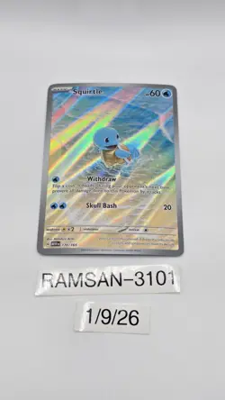 Pokemon Squirtle Holo Card TCG SV Scarlet & Violet 151 Series 170/165 - Image 2