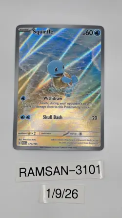 Pokemon Squirtle Holo Card TCG SV Scarlet & Violet 151 Series 170/165 - Image 3