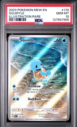 Pokemon Squirtle Holo Card TCG SV Scarlet & Violet 151 Series 170/165 PSA 10 GM - Image 1