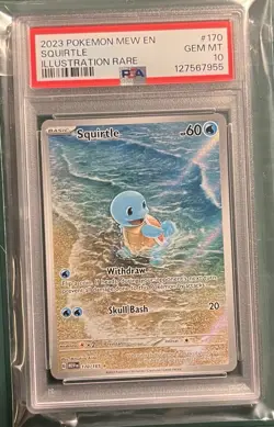 Pokemon Squirtle Holo Card TCG SV Scarlet & Violet 151 Series 170/165 PSA 10 GM - Image 3