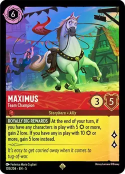 Maximus - Team Champion - Cold Foil - Shimmering Skies #105 - Tangled Lorcana NM - Image 1