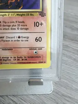1999 POKEMON 1ST EDITION JUNGLE FLAREON 19/64 PSA 10 WOTC VINTAGE - Image 4