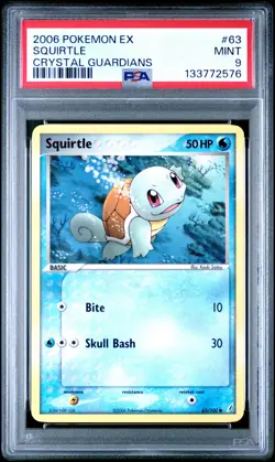 2006 POKEMON EX CRYSTAL GUARDIANS #63 SQUIRTLE PSA 9 - Image 1