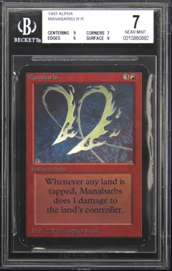 1993 MAGIC: THE GATHERING ALPHA MANABARBS BGS 7 - Image 1