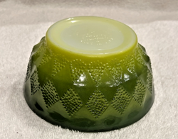 Vintage Anchor Hocking FIRE KING Kimberly Diamond Green Bowl - Image 2