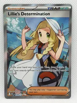 Pokemon TCG Lillie's Determination Trainer Card Holo Rare 169/132 - Image 1