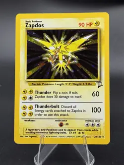 Zapdos - 20/130 - 2000 Base Set 2 - WOTC - Holo Rare - HP - Pokemon TCG - Image 1