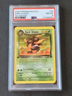 Pokemon 2000 Rocket DARK GLOOM 1ST Edition #36 PSA 8 RARE - Image 1