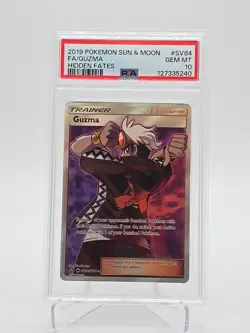 Pokemon PSA 10 Guzma Hidden Fates SV84/SV94 Holo Full Art GEM MINT - Image 1