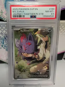 PSA 8.5 💎 N's Zorua 189 Pokemon Center Exclusive 2025 SVP Promo ETB EN - Image 1