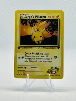 Pokemon 1st Edition Lt. Surge's Pikachu 84/132 Gym Challenge - Image 1