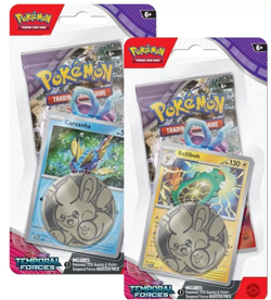 Pokemon Temporal Forces Checklane Blister Set 2 Booster Packs Bellibolt/Carvanha - Image 1