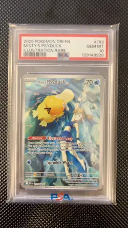 2025 POKEMON DRI EN-DESTINED RIVALS ILLUSTRATION RARE MISTY'S PSYDUCK PSA 10 - Image 1