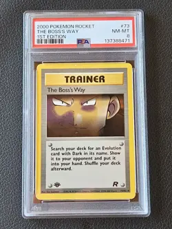 PSA 8 Pokemon Team Rocket 1st Edition The Boss's Way Trainer #73 - Image 1