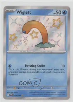 Shiny Rare - Wiglett Pokemon Scarlet & Violet Paldean Fates PAF #121 - Image 1